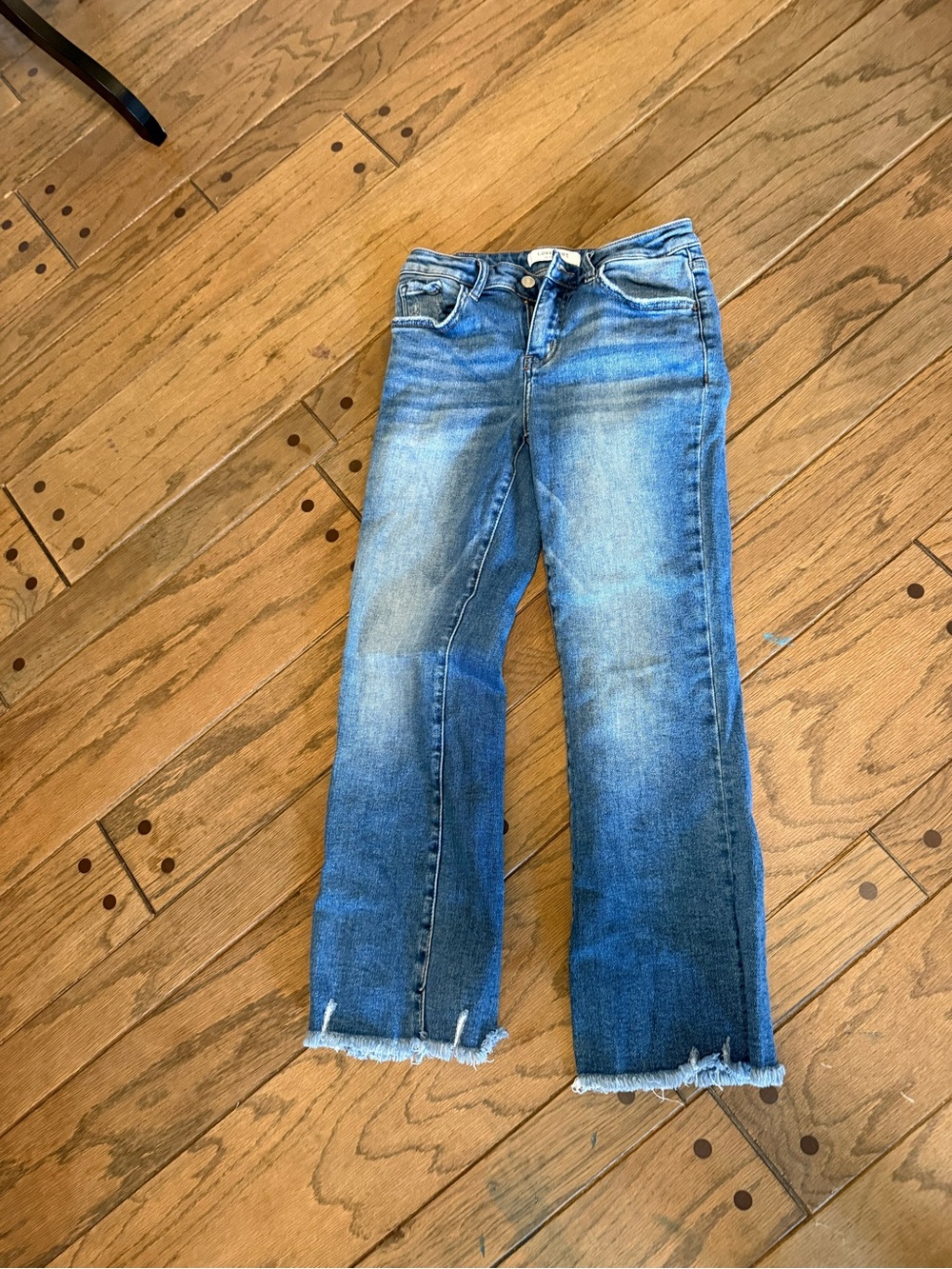 Cropped Raw-Hem Women's Blue Jeans